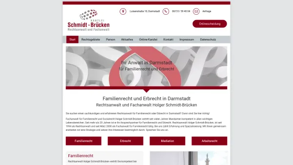 Website Screenshot: Kanzlei Schmidt-Brücken - Familienrecht und Erbrecht - Anwalt Darmstadt - Date: 2023-06-20 10:41:45