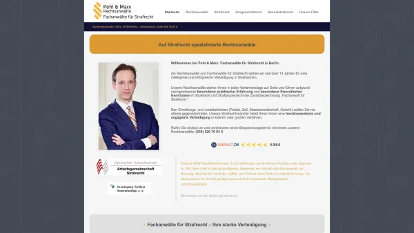 Website Screenshot: Pohl & Marx Fachanwälte für Strafrecht108 - Fachanwälte Strafrecht Berlin | Auf Strafrecht spezialisierte Rechtsanwälte. - Date: 2023-06-16 10:10:57