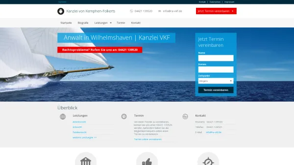 Website Screenshot: Anwaltskanzlei Von Kemphen-Folkerts - Anwalt in Wilhelmshaven | Anwaltskanzlei VKF - Date: 2023-06-16 10:10:57