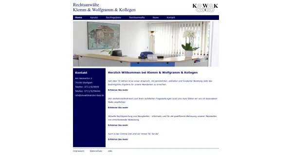 Website Screenshot: Rechtsanwälte Klemm & Wolfgramm - Anwaltskanzlei Klemm & Wolfgramm & Kollegen - Date: 2023-06-16 10:10:57