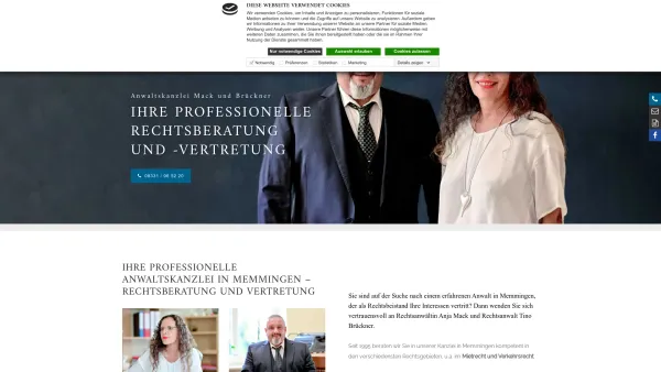 Website Screenshot: Kanzlei Mack und Brückner - Ihre Anwaltskanzlei Mack & Brückner in Memmingen - Date: 2023-06-16 10:10:57