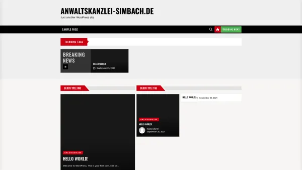 Website Screenshot: Anwaltskanzlei Simbach Gelsenkirchen - anwaltskanzlei-simbach.de – Just another WordPress site - Date: 2023-06-16 10:10:57