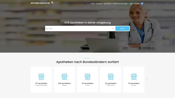 Website Screenshot: apotheke-gesucht.de - 1175 Apotheken in deiner Nähe | Apotheke-Gesucht.de - Date: 2023-06-20 10:41:45
