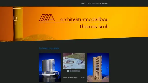 Website Screenshot: Thomas Kroh Architekturmodellbau - Architekturmodelle - Architekturmodellbau Thomas Kroh - Dresden - Date: 2023-06-16 10:11:00