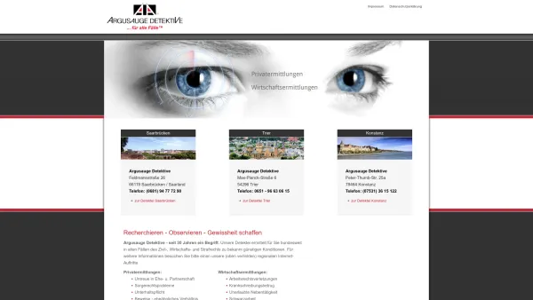 Website Screenshot: A.A. Argusauge Detektive GmbH - Date: 2023-06-16 10:11:00