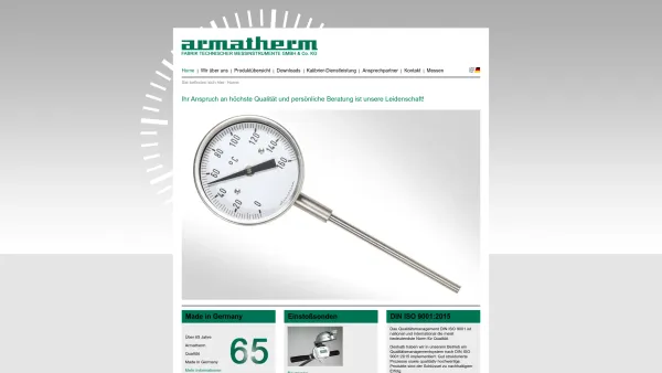 Website Screenshot: Armatherm Fabrik Technischer Messinstrumente GmbH & Co. KG - armatherm: Home - Date: 2023-06-16 10:11:00