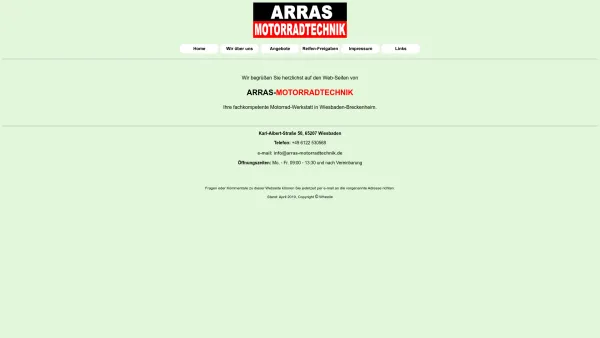 Website Screenshot: ARRAS-Motorradtechnik - Arras-Motorradtechnik - Date: 2023-06-16 10:11:00