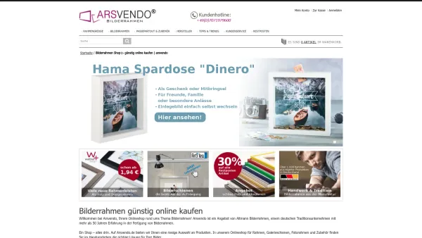 Website Screenshot: Altmann Bilderrahmen oHG - Bilderrahmen Shop ▷ günstig online kaufen | arsvendo - Date: 2023-06-16 10:11:00