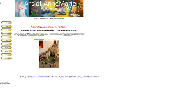 Website Screenshot: Art of AnneMarie Auftragsmalerei Gemälde und Werbedesign - Art of AnneMarie - Date: 2023-06-16 10:11:00