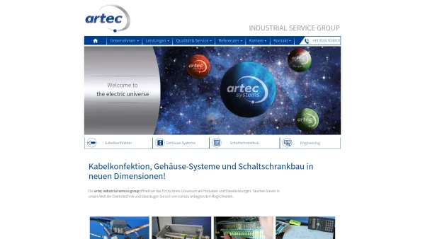 Website Screenshot: artec systems GmbH und Co. KG Kabelkonfektion - artec | Kabelkonfektion, Schaltschrankbau, Gehäuse-Systeme - Date: 2023-06-16 10:11:00