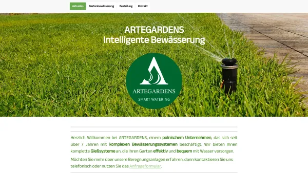 Website Screenshot: Artegardens Bewässerung aus Polen in Berlin - Wasser für Ihren Garten - Automatische Gartenbewässerung aus Polen - Date: 2023-06-20 10:41:48