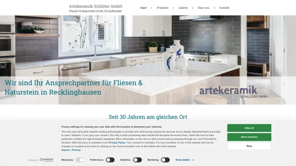 Website Screenshot: Artekeramik Schlüter GmbH Fliesen · Groß und Einzelhandel - Artekeramik Schlüter - Bei Fliesen Ihr Ansprechpartner - Date: 2023-06-16 10:11:00