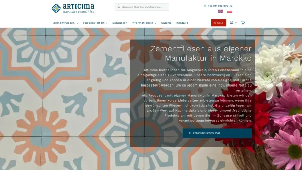 Website Screenshot: Articima Zementfliesen für ein stilvolles Wohnen - Zementfliesen aus eigener Manufaktur in Marokko - Date: 2023-06-16 10:11:00