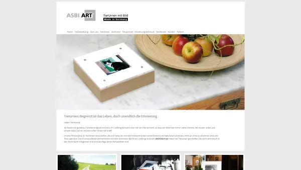 Website Screenshot: ASBI.ART TierUrnen als Bilderrahmen - Tierurnen ASBI.ART (home) - Date: 2023-06-16 10:11:00
