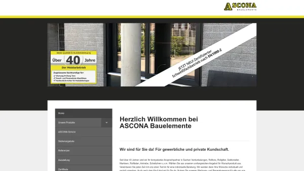 Website Screenshot: ASCONA Bauelemente Inh. ASCONA Tore Sonnenschutz Hamburg GmbH - ASCONA Bauelemente GmbH Hamburg - Date: 2023-06-16 10:11:00