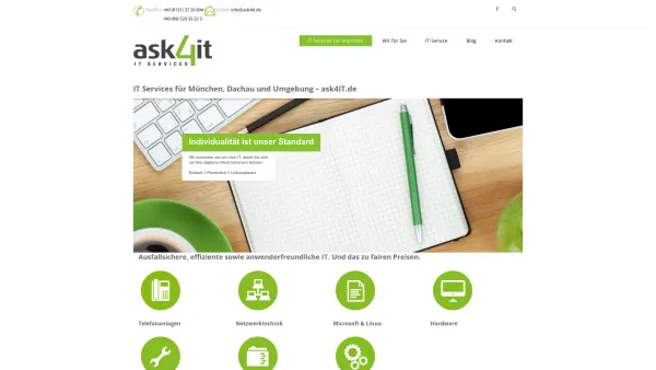 Website Screenshot: ask4IT GmbH IT Services - IT Services für München, Dachau und Umgebung - Date: 2023-06-16 10:11:00