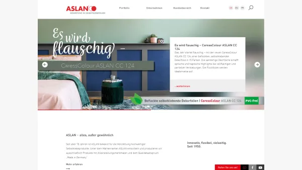 Website Screenshot: ASLAN, Schwarz GmbH & Co. KG Hersteller Selbstklebe-Folien - ASLAN Selbstklebefolien GmbH | - Date: 2023-06-16 10:11:00