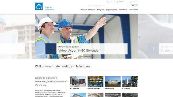 Website Screenshot: ASTRON Buildings GmbH - Hallenbau vom europäischen Marktführer | Astron Buildings - Date: 2023-06-16 10:11:03