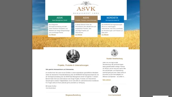 Website Screenshot: Aschenbeck Vermögenskonzepte -  Seit über 10 Jahren  etabliert - ASVK Management GmbH - Date: 2023-06-16 10:11:03