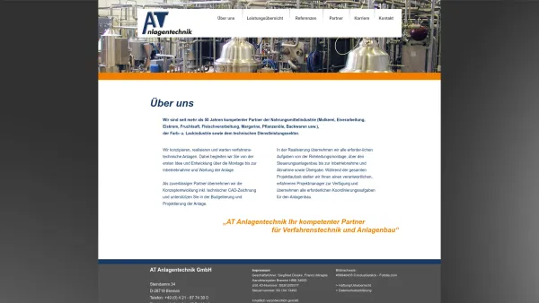 Website Screenshot: AT Anlagentechnik GmbH -  Wir planen Ihre  Anlage - Über uns - Date: 2023-06-16 10:11:03