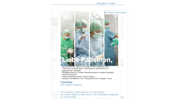 Website Screenshot: Dr. med. Wolfgang Kunz Facharzt für Orthopädie im Hause der Atlas Kli - Atlasklinik - Stuttgart, Privatklinik für Orthopaedie und Schmerztherapie - Date: 2023-06-16 10:11:03