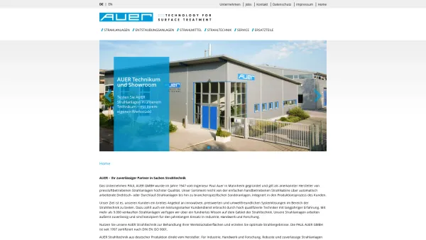 Website Screenshot: Paul AUER GmbH - Home: Auer Strahltechnik - Date: 2023-06-16 10:11:03