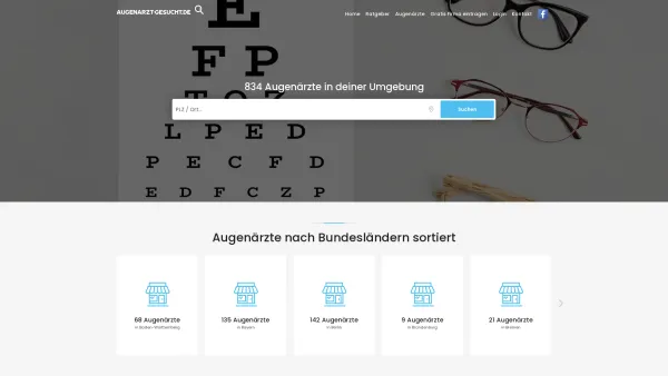 Website Screenshot: Augenarzt-Gesucht.de - 834 Augenärzte in deiner Nähe | Augenarzt-Gesucht.de - Date: 2023-06-20 10:41:48