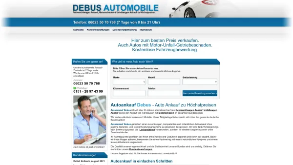 Website Screenshot: Auto Ankauf Debus - Autoankauf Debus - Seriöser Auto Ankauf zu Bestpreisen - Deutschlandweit - Date: 2023-06-16 10:11:04