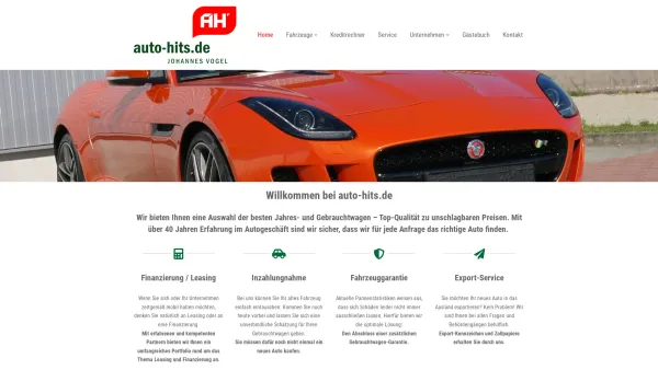 Website Screenshot: auto-hits.de Johannes Vogel -  Willkommen bei  auto-hits.de - auto-hits.de GmbH - Date: 2023-06-16 10:11:04