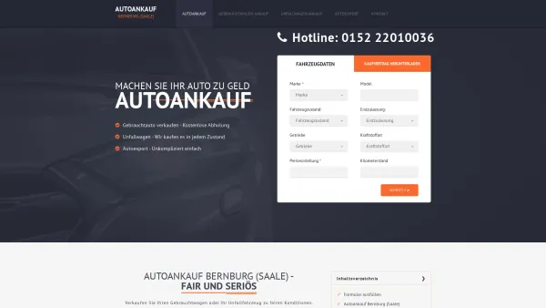 Website Screenshot: Autoankauf Bernburg Saale - ? Autoankauf Bernburg (Saale) | Gebraucht | Unfall | Auto Export‼️ - Date: 2023-06-20 10:41:48