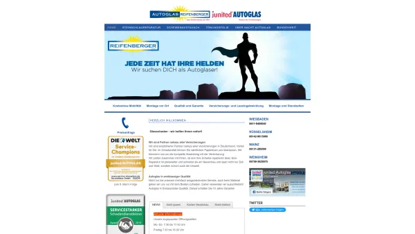 Website Screenshot: Autoglas Reifenberger -  35 Jahre  Tradition in Glas - Home - Autoglas Reifenberger - Date: 2023-06-16 10:11:07