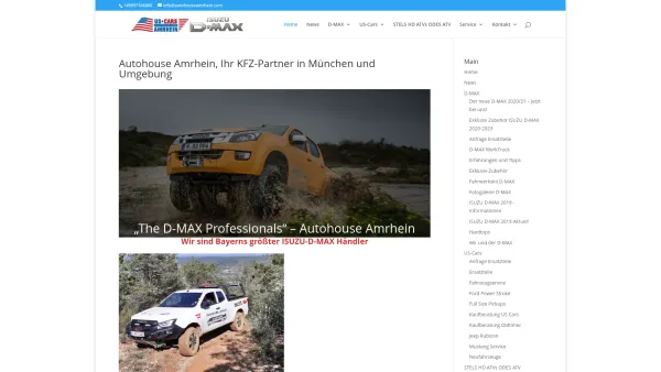 Website Screenshot: Amrhein GmbH - Autohouse -  american  autoparts + service - die autowerkstatt - ISUZU Vertragshändler München | Autohouse Amrhein GmbH - Date: 2023-06-16 10:11:07