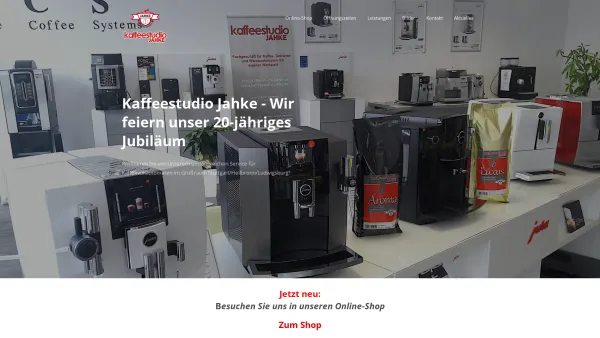 Website Screenshot: Kaffeestudio Jahke - Kaffeestudio und Kaffevollautomaten in Asperg, Stuttgart, Heilbronn, Ludwigsburg | Jahke - Date: 2023-06-16 10:11:07