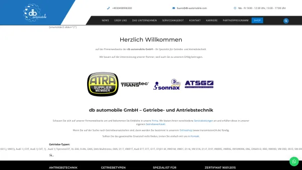 Website Screenshot: DB Automobile -  Ihr Spezialist für  Getriebetechnik - db automobile | Ihr Spezialist für Getriebe- und Antriebstechnik - Date: 2023-06-16 10:11:07