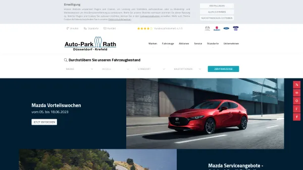 Website Screenshot: Autopark Rath GmbH -  Mazda-Vertragshändler - Herzlich Willkommen | Auto-Park Rath - Date: 2023-06-16 10:11:07