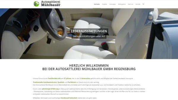 Website Screenshot: Autosattlerei Mühlbauer -  Ihr Partner für Freizeit, Hobby und Beruf - Startseite - Autosattlerei Mühlbauer Regensburg - Date: 2023-06-16 10:11:07