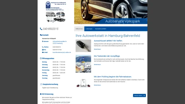 Website Screenshot: Autoservice Volkspark Inh. Thorsten Bredenow - Autowerkstatt Hamburg-Bahrenfeld | Autoservice Volkspark Thorsten Bredenow - Date: 2023-06-16 10:11:07