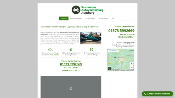 Website Screenshot: Autoverwertung Augsburg - Kostenlose Autoverwertung Augsburg - Mit Autoabholung 0€ - Date: 2023-06-16 10:11:07