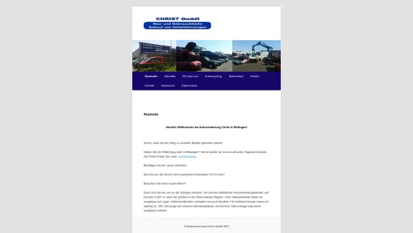 Website Screenshot: Christ GmbH Autoverwertung   Auto-Abholdienst - Autoverwertung Christ GmbH - Date: 2023-06-16 10:11:07