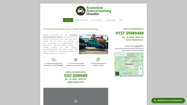 Website Screenshot: Autoverwertung Dresden - Kostenlose Autoverwertung Dresden - Mit Autoabholung 0€ - Date: 2023-06-16 10:11:07