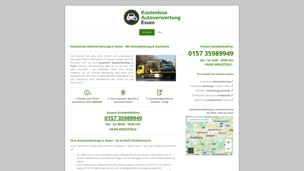 Website Screenshot: Autoverwertung Essen - Kostenlose Autoverwertung Essen - Mit Autoabholung - Date: 2023-06-16 10:11:07