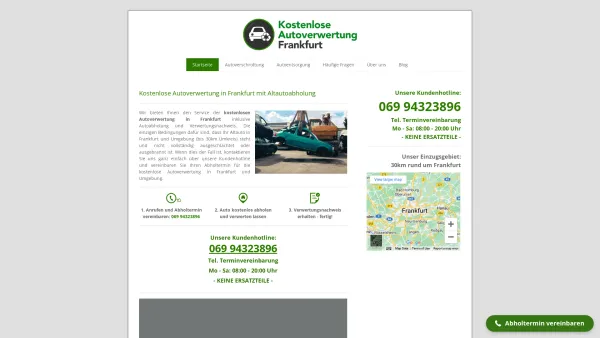 Website Screenshot: Autoverwertung Frankfurt - Kostenlose Autoverwertung Frankfurt - Mit Autoabholung 0€ - Date: 2023-06-16 10:11:07