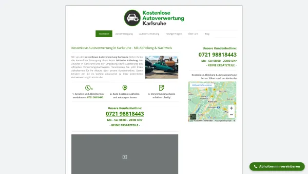 Website Screenshot: Autoverwertung Karlsruhe - Kostenlose Autoverwertung Karlsruhe - Mit Autoabholung 0€ - Date: 2023-06-16 10:11:07