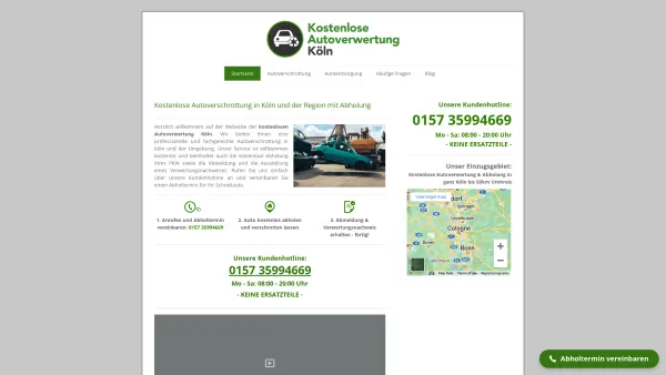 Website Screenshot: Autoverwertung Köln - Kostenlose Autoverschrottung Köln - Mit Autoabholung 0€ - Date: 2023-06-16 10:11:07