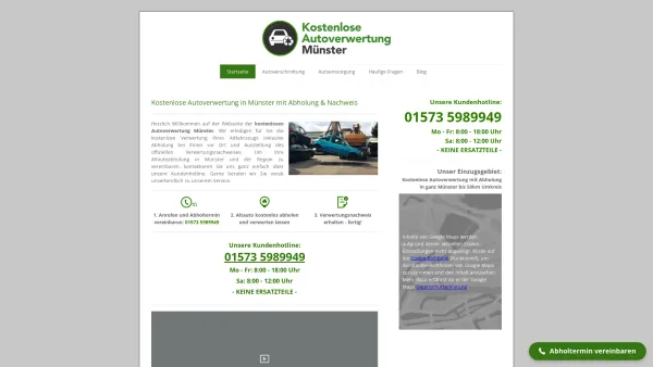 Website Screenshot: Autoverwertung Münster - Kostenlose Autoverwertung Münster - Mit Autoabholung 0€ - Date: 2023-06-16 10:11:07