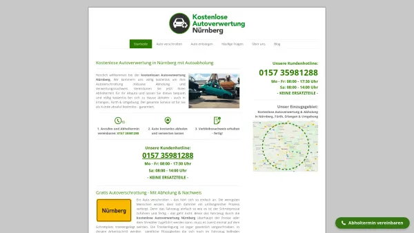 Website Screenshot: Autoverwertung Nürnberg - Kostenlose Autoverwertung Nürnberg - Mit Autoabholung 0€ - Date: 2023-06-16 10:11:10