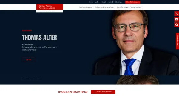 Website Screenshot: Rechtsanwälte Alter Steinfeld Winzer Patschke Partnerschaft - Ihre Rechtsanwälte & Insolvenzverwalter in Erfurt - Date: 2023-06-16 10:11:10