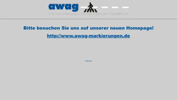 Website Screenshot: Awag Achim Wagner Fahrbahnmarkierungen -  Markierungen - Beschilderung - Dienstleistungen - Awag- Parkplatzmakierungen - Fahrbahnmakierungen - und mehr - Date: 2023-06-16 10:11:10