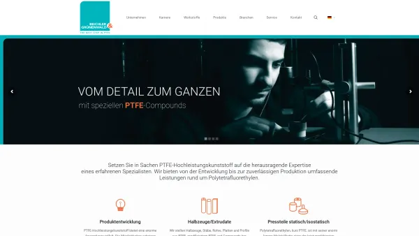 Website Screenshot: Beichler & Grünewald GmbH Technische Kunststoffe -  High performance plastics - Beichler und Grünenwald Home - Date: 2023-06-16 10:11:10