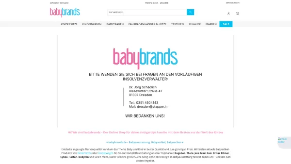 Website Screenshot: babybrands Store GmbH - babybrands.de Onlineshop - Babyaustattung & Babyartikel | babybrands - Date: 2023-06-20 10:41:48